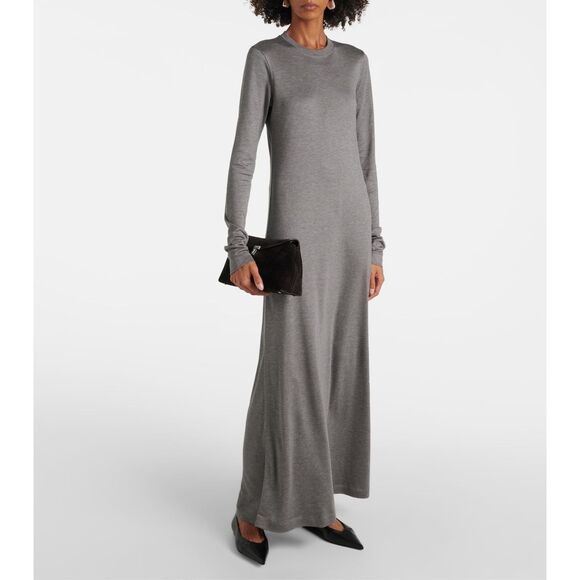Toteme Dresses & Skirts - NWT Toteme Crew Neck Long Sleeve Pullover Jersey Maxi Dress Gray Melange XS $520